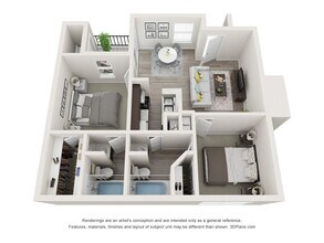 2 Bed 2 Bath 2419 floor plan